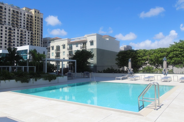 view of pool with a patio area