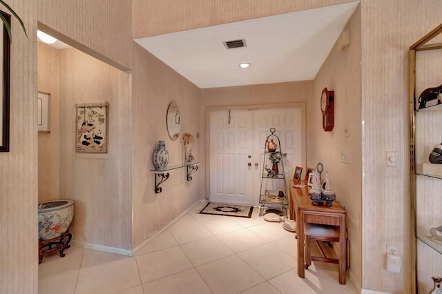 view of tiled entrance foyer