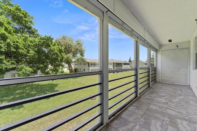 view of unfurnished sunroom