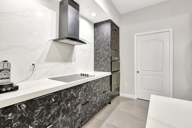 bathroom with tile patterned floors