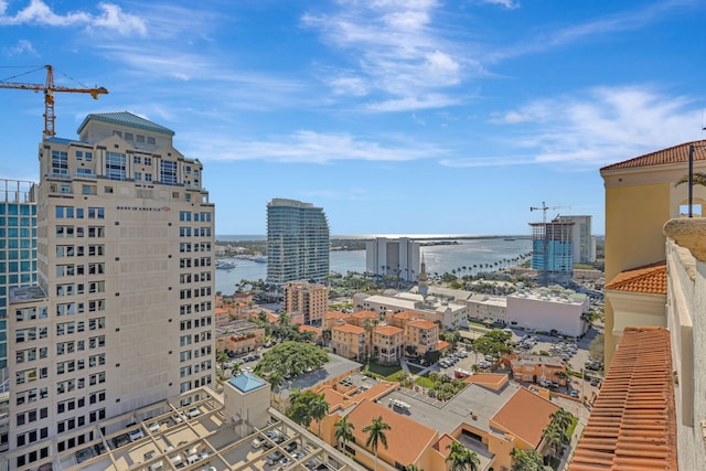 view of city featuring a water view