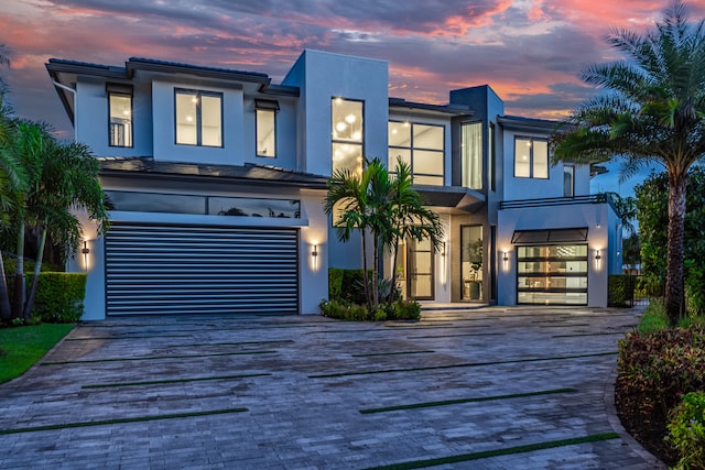 contemporary house with a garage