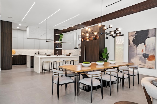 dining room with an inviting chandelier