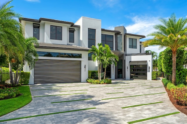 contemporary house with a garage