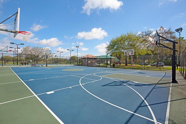 view of sport court with a gazebo