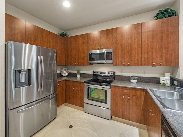 kitchen with sink and stainless steel appliances