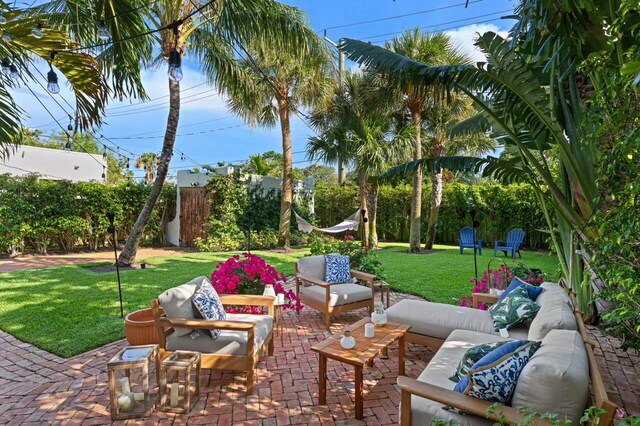 view of patio with an outdoor living space