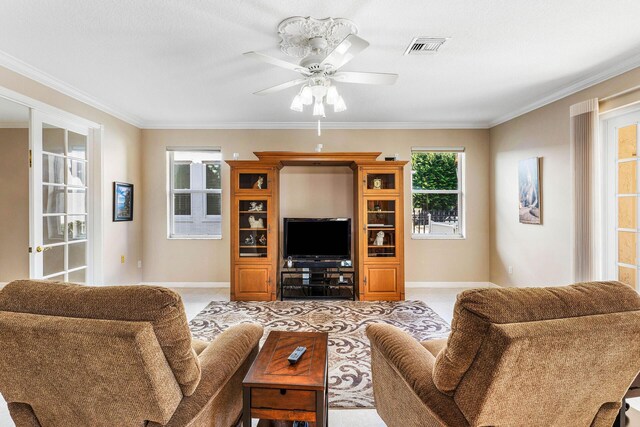 dining area featuring light tile patterned floors, visible vents, and a healthy amount of sunlight