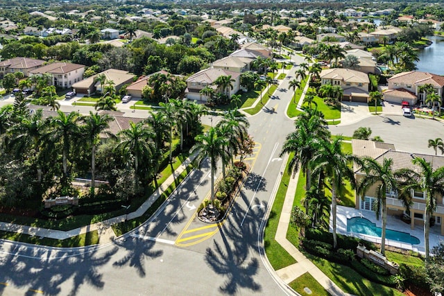 drone / aerial view with a residential view