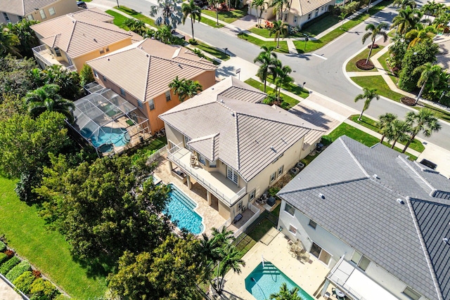 bird's eye view with a residential view