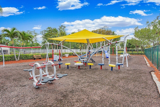 communal playground with fence