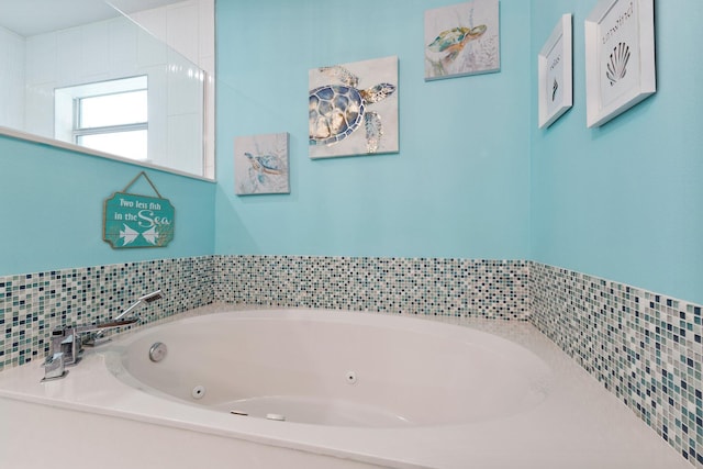 bathroom featuring a tub