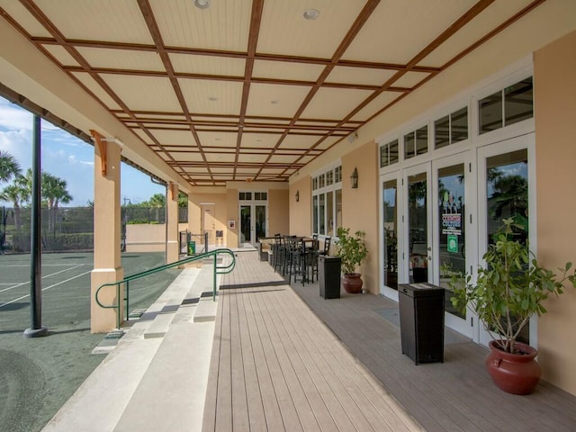 deck featuring french doors