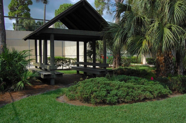 view of yard featuring a gazebo