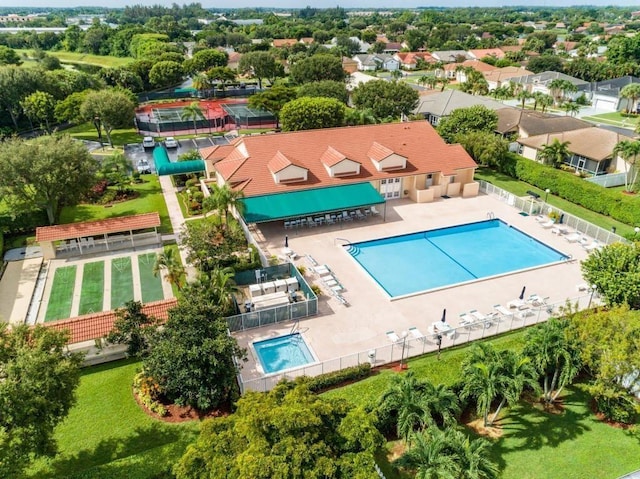 community pool with fence