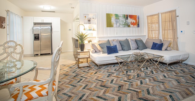 view of tiled living room