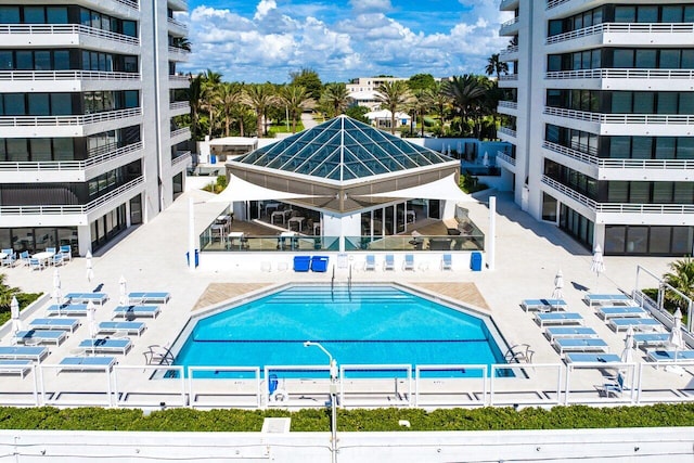 view of pool with a patio