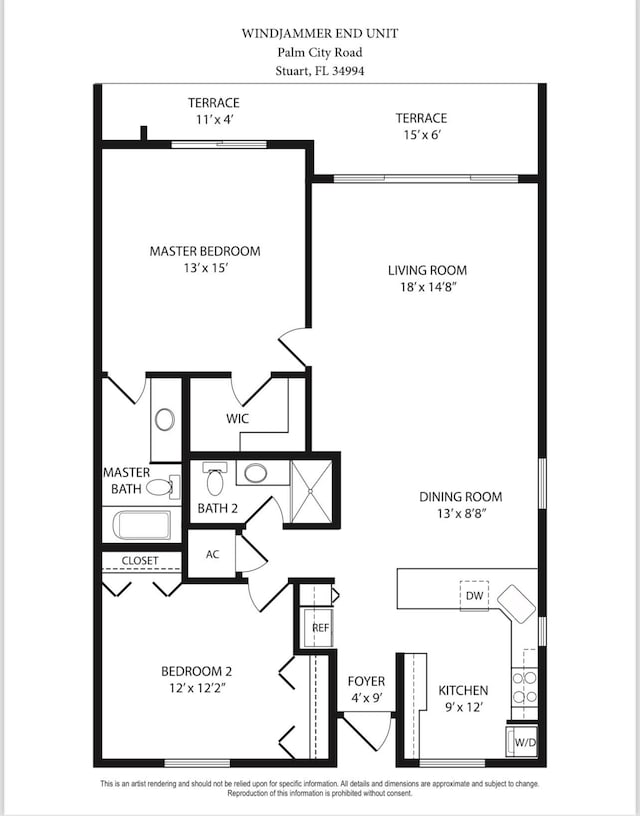1854 SW Palm City Rd Unit 101, Stuart, FL 34994 - room layout
