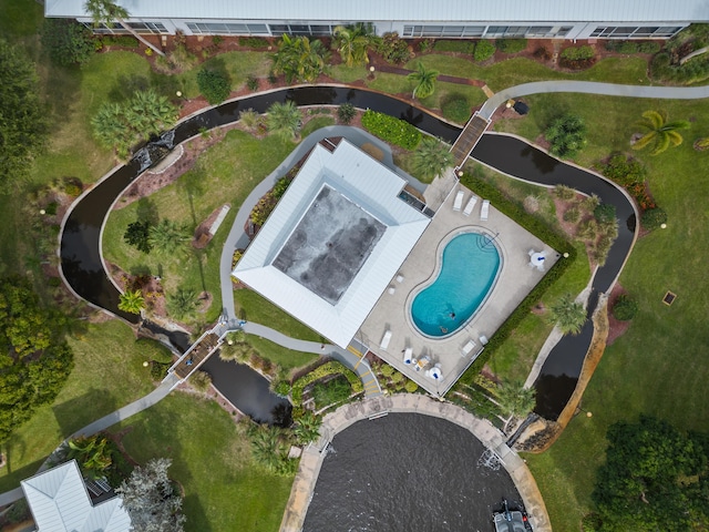 1854 SW Palm City Rd Unit 101, Stuart, FL 34994 - drone / aerial view of a pool area