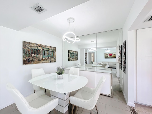 dining room with light tile patterned floors