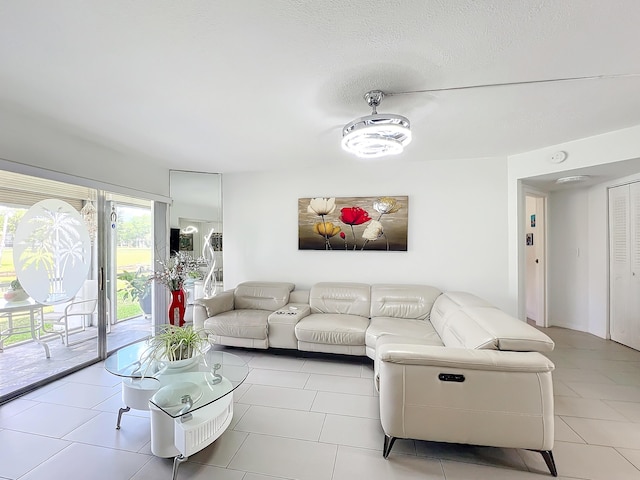 view of tiled living room