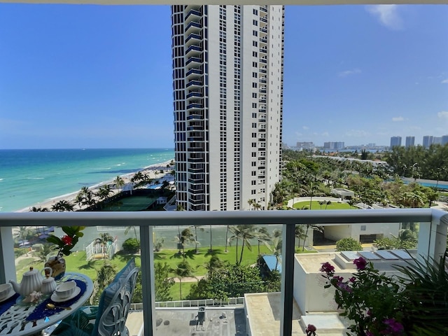 balcony with a water view