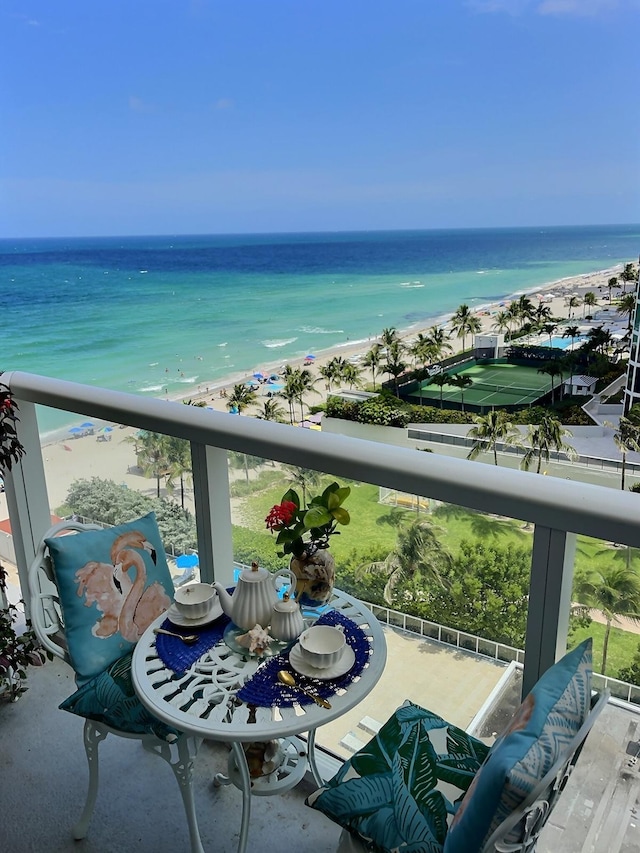 balcony with a water view