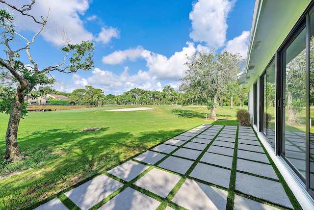 view of yard with a patio area