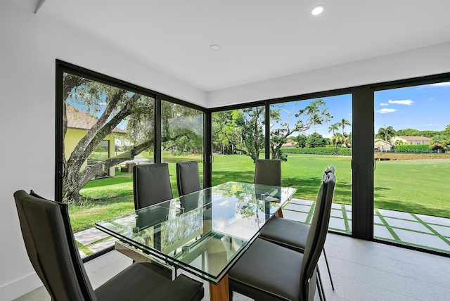 dining space featuring light hardwood / wood-style flooring