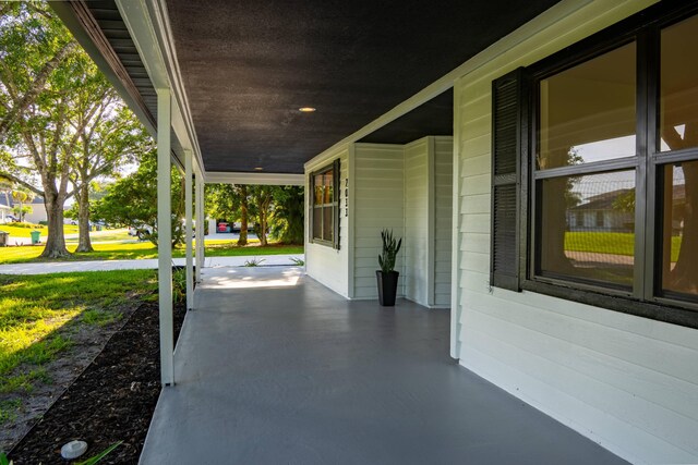 view of patio with a porch