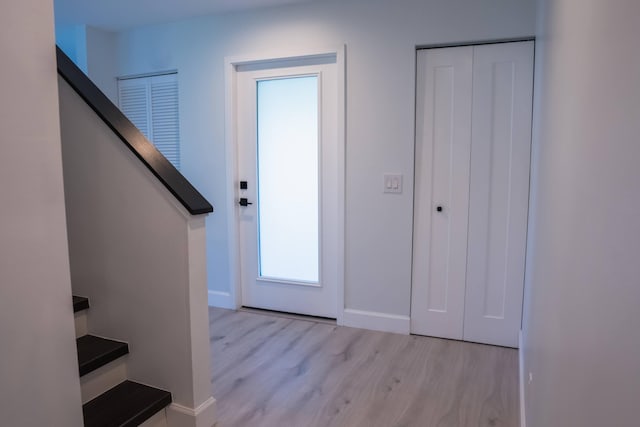 entryway featuring light hardwood / wood-style floors