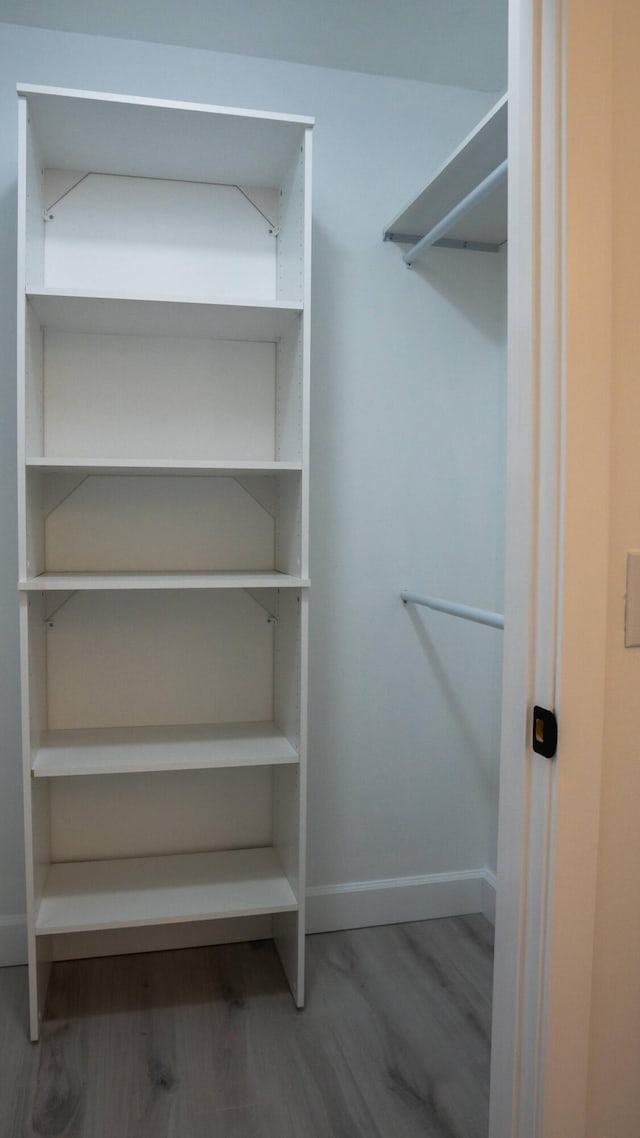 walk in closet featuring hardwood / wood-style flooring