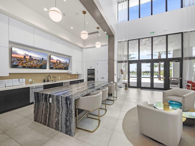 interior space featuring sink