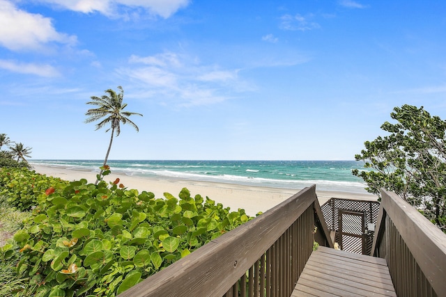 water view featuring a beach view