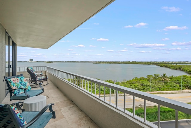 balcony with a water view