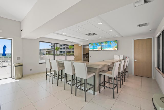 view of tiled dining room