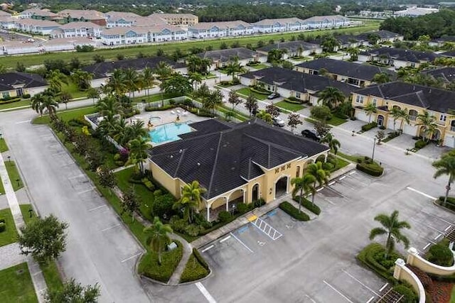 aerial view with a residential view