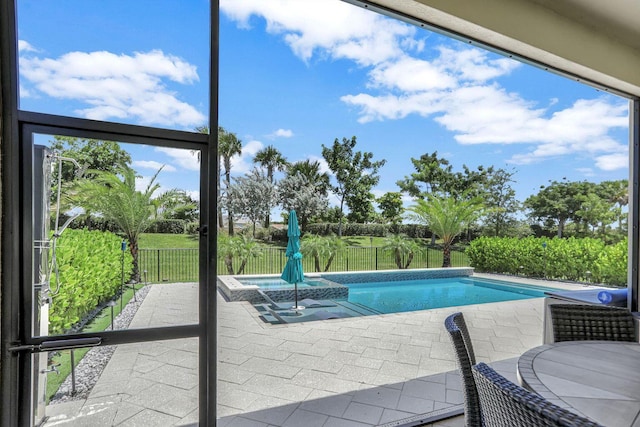 view of pool with a patio