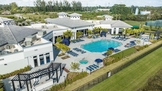 view of pool with a pergola