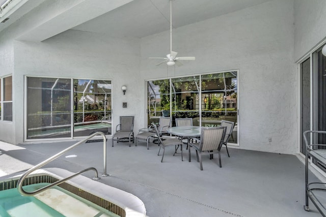 view of patio / terrace with ceiling fan