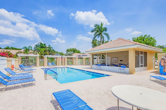 view of pool with a patio