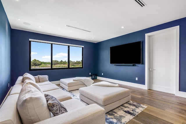 living room featuring hardwood / wood-style flooring