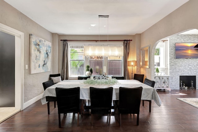 dining room featuring dark wood-type flooring