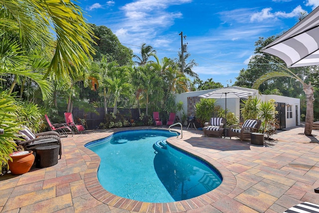 view of pool with a patio