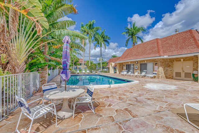 view of pool with a patio area