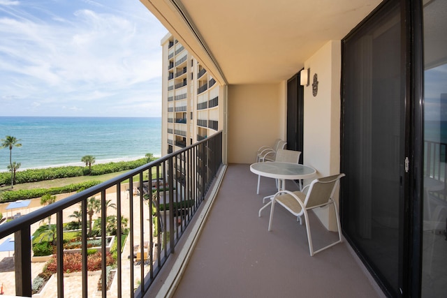 balcony with a water view