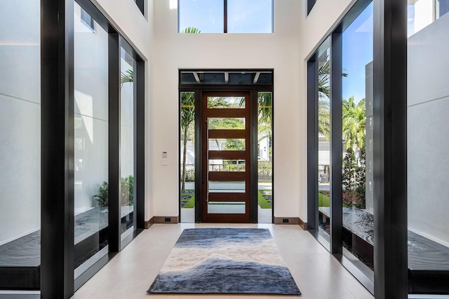 entrance foyer with a towering ceiling