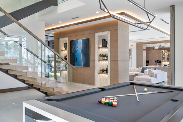 rec room with billiards