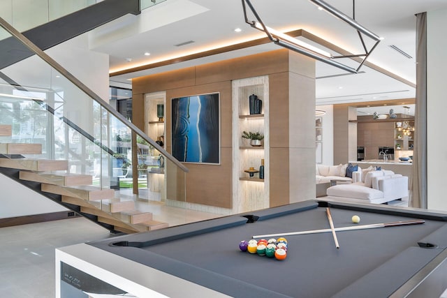 playroom featuring billiards