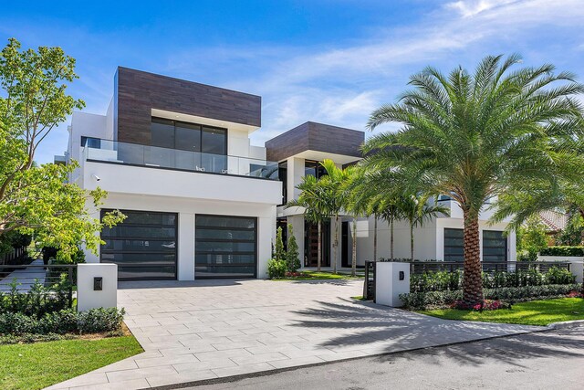 modern home featuring a balcony